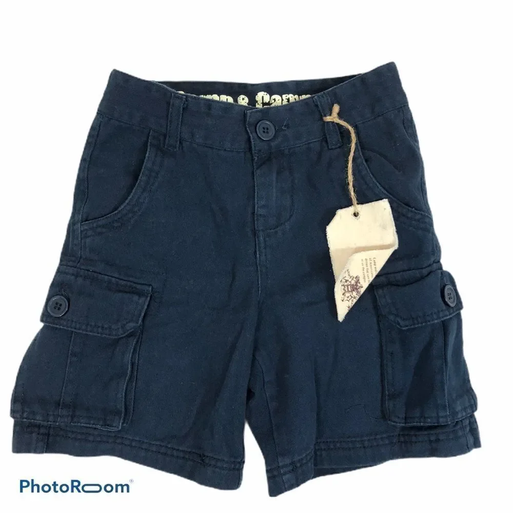 Boys Brand New Camp & Campus Blue Cargo‎ Shorts 4